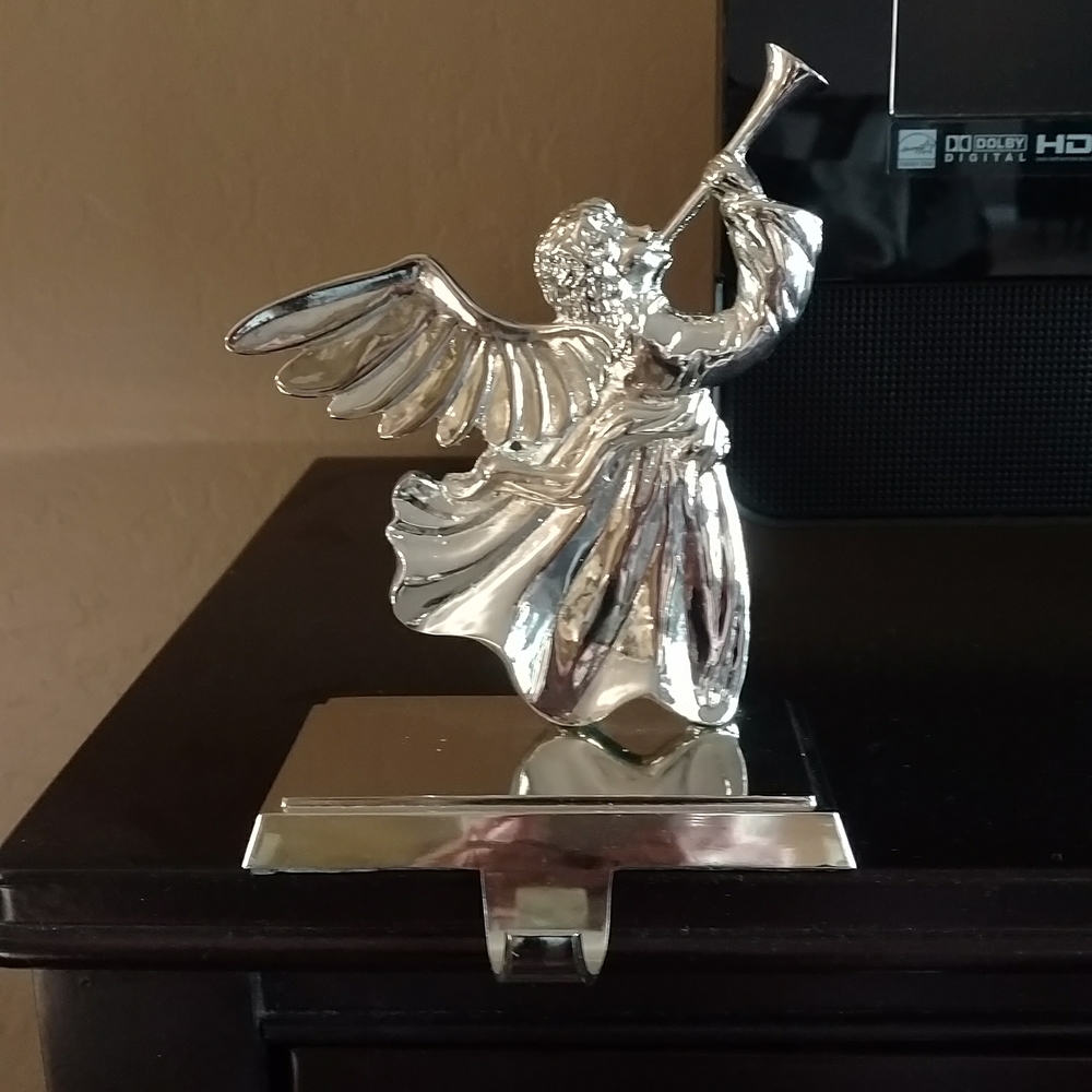 Silver tone stocking holder